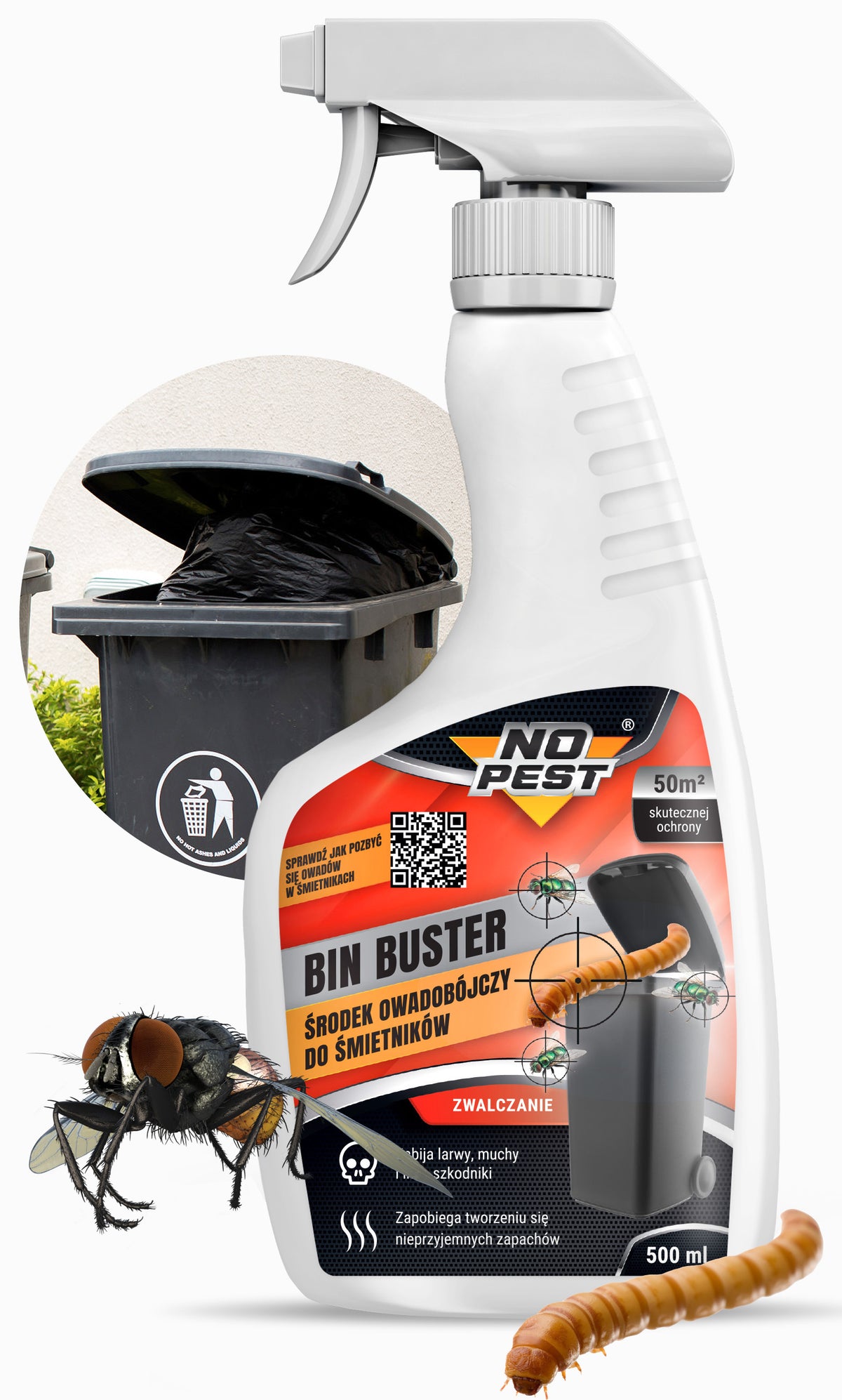 No Pest Bin Buster Mülltonnen-Spray gegen Fliegen und Larven – 500 ml