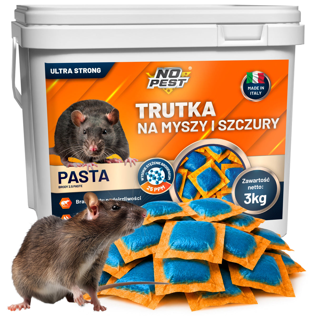 No Pest Brodifacoum Nuss-Paste gegen Ratten und Mäuse – 3 kg