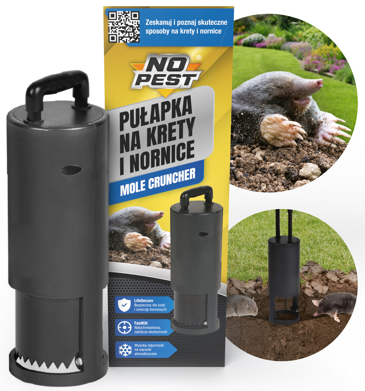 No Pest Mole Cruncher Maulwurf- und Wühlmausfalle
