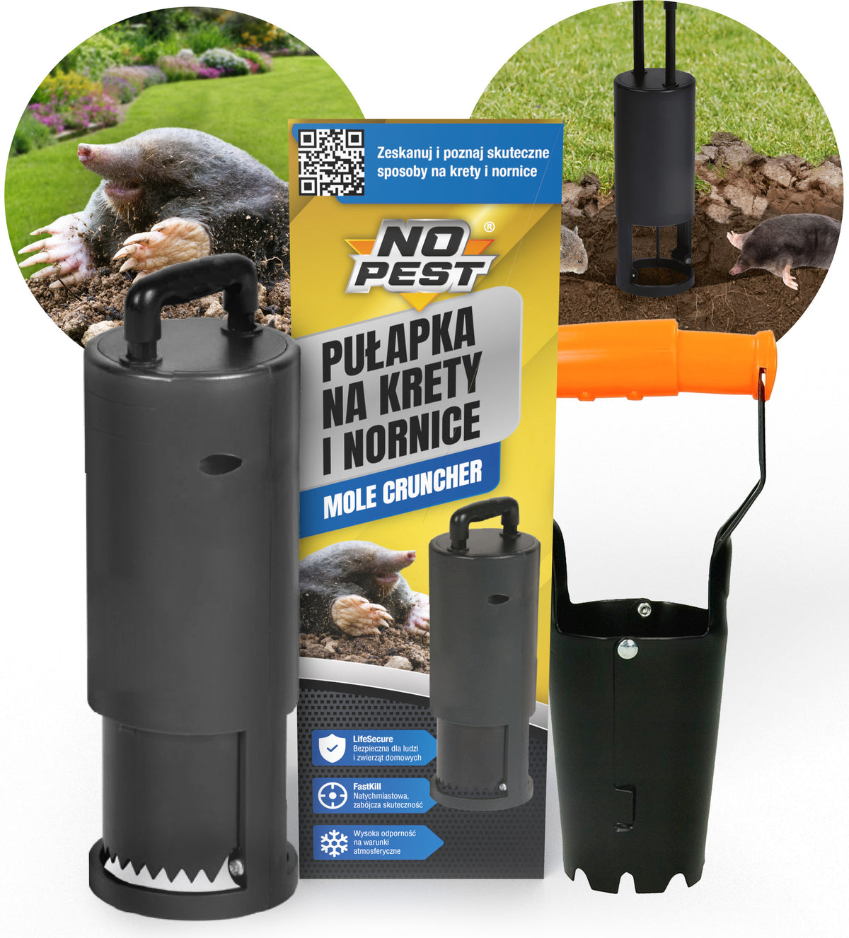 No Pest Mole Cruncher Maulwurf- und Wühlmausfalle