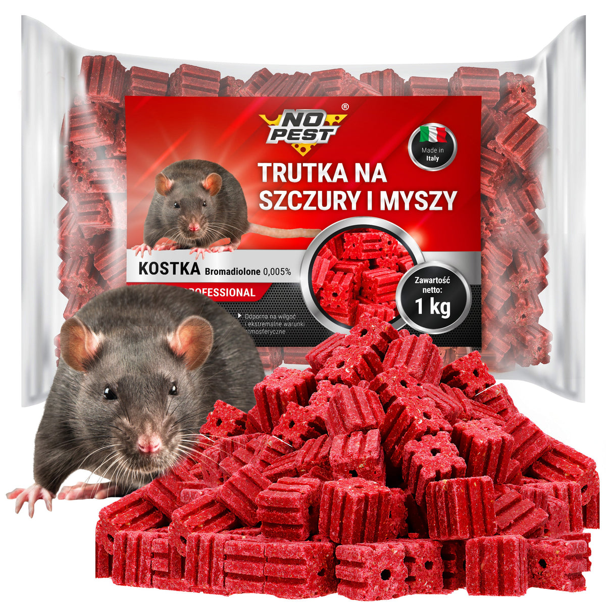 No Pest | Bromadiolon | 0,05 g/kg | Rote Köderblöcke | 1 kg